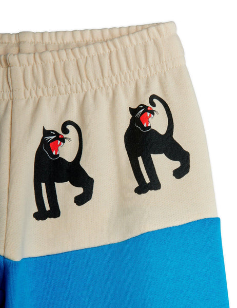 Pantalone bicolore con stampa pantere per neonati  e bambini Mini Rodini 1100034260 BLUE 