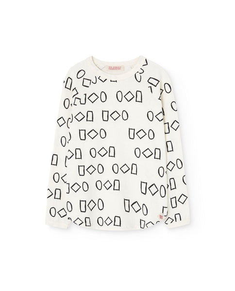 T-shirt panna con stampa all over per bambini The Animals Observatory F25025 221DH 