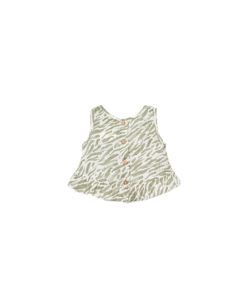 Top bianco con fantasia verde all over per neonata Play up 2AS11151 E755N 