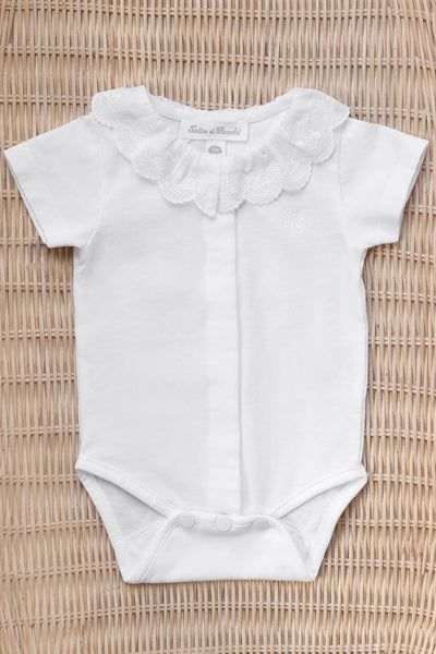 Body bianco con colletto ricamto per neonata Tartine et Chocolat CC11030-01 BLANC 