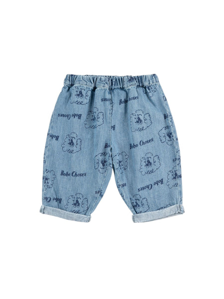 Jeans in denim blu con stampa all over per neonato Bobo Choses B126AB074 UNI 