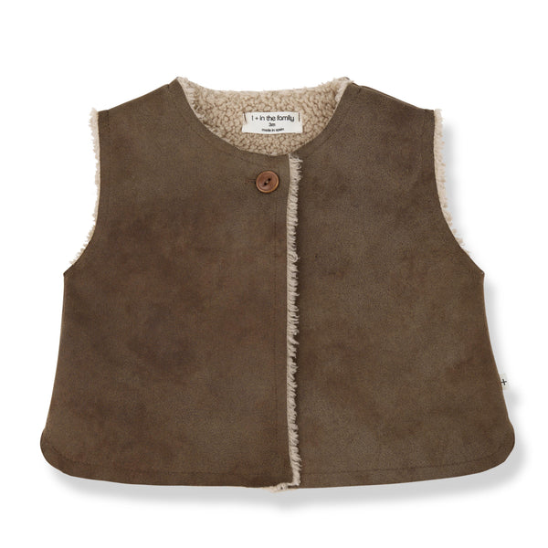 Gilet marrone per neonata 1+ more in the family KATJA BROWN 