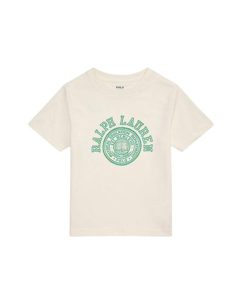 T-shirt panna con stampa per neonato e bambino Ralph Lauren Kids 322971317001 NEVIS 