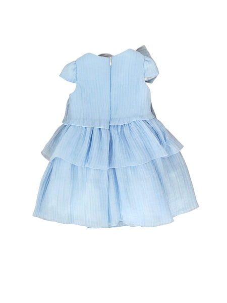 Abito celeste plissé per neonata e bambina Maperò PC05209 CELESTE 