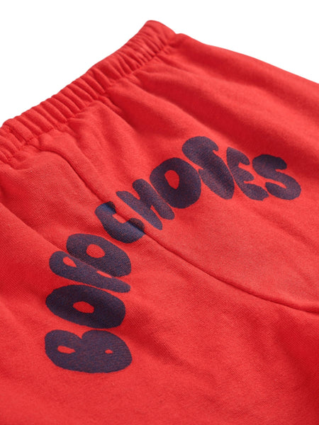 Pantalone in felpa rosso con logo per neonati e bambini Bobo Choses B225AC066 UNI 
