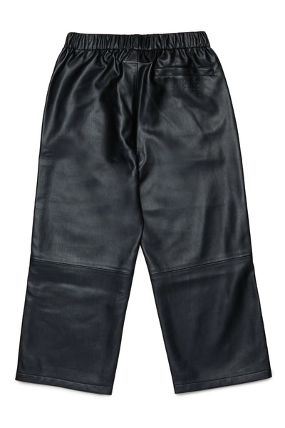 Pantalone nero in ecopelle per bambini MM6 Maison Margiela M60837 M6900 