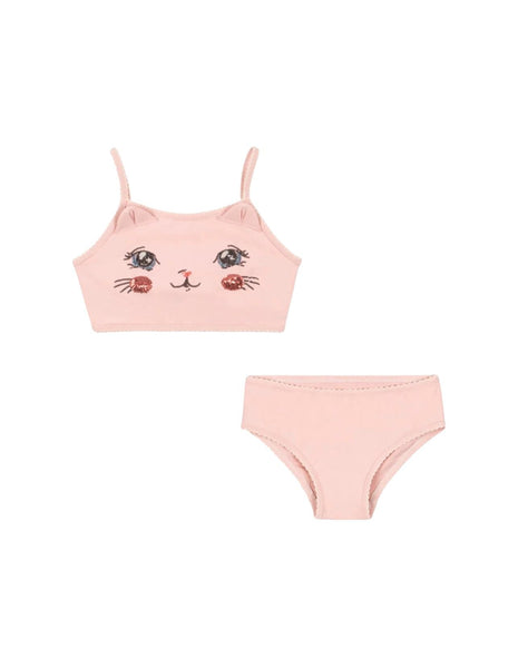Bikini rosa con paillettes per bambina Konges slojd KS104915 POWDER PINK 