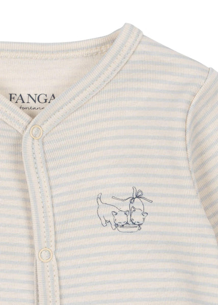 Tutina a righe celelsti per neonato Konges slojd FA100037 TEA STRIPE GRAY 