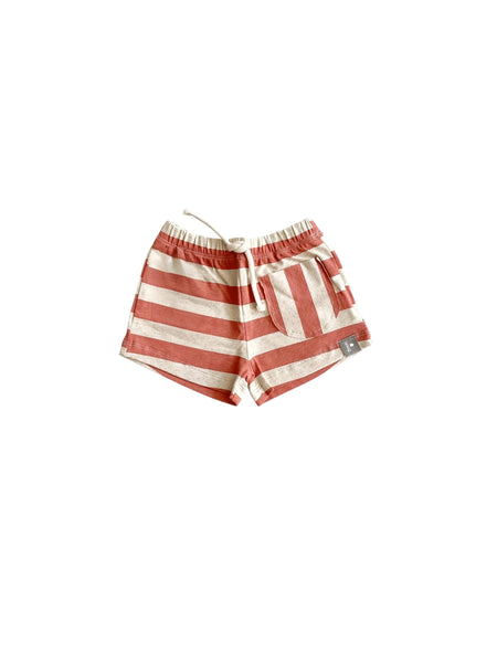 Shorts a righe ecrù e rosse per neonato Snug 933AZ6S107G49 0049 