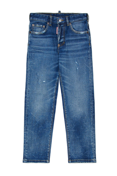 Jeans in denim blu per bambino Dsquared2 DQ2252-D0AEU DQ01 