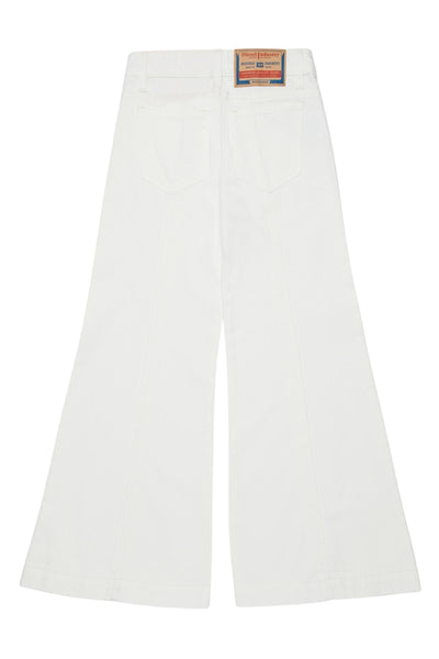 Jeans in denim bianco a zampa per bambina Diesel J02343 K141 