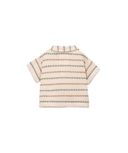 Camicia beige in maglia a righe per neonato Play up 1AS11250 R367G 