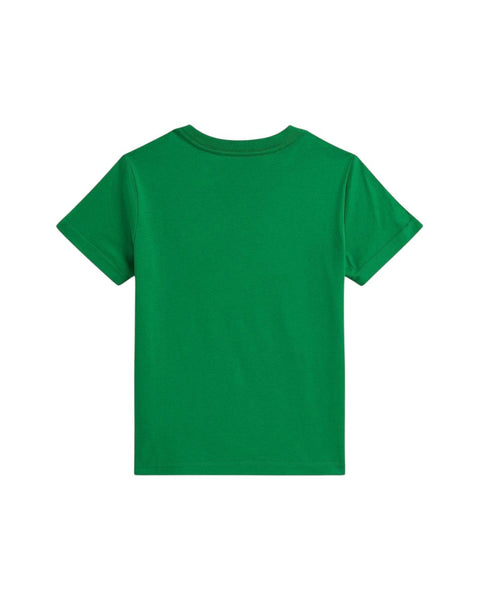 T-shirt verde con logo per neonato e bambino Ralph Lauren Kids 322832904500 GREEN 