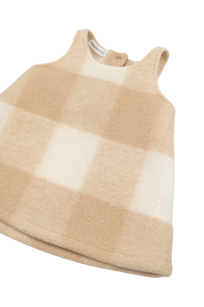 Abito a quadri beige per neonata Bamboom 1071 MOCHA SAND 