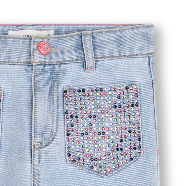 Jeans in denim chiaro con strass per bambina BILLIEBLUSH U21878 Z18 