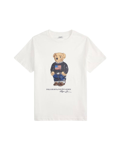 T-shirt bianca con stampa per bambino Ralph Lauren Kids 323P00508001 WHITE 