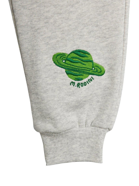 Pantalone grigio in felpa con ricamo per neonato e bambino Mini Rodini 2623012394 GREY 