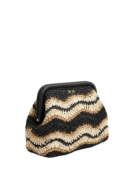 Clutch bag beige e nera con logo F**K FA26-SW0065BK BLACK 
