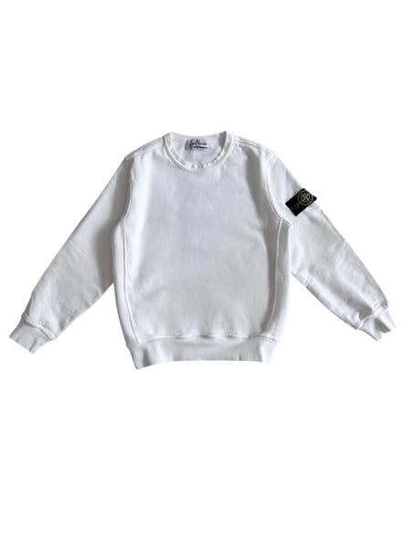 Felpa bianca con logo per bambino Stone Island L1S166100005 S0040 V0001 