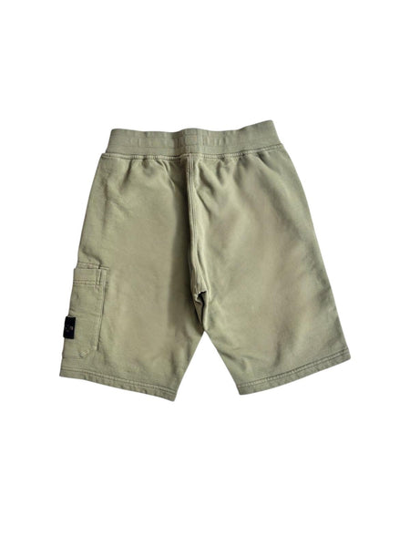 Bermuda in felpa oliva con logo per bambino Stone Island L1S166200006 S0040 V0058 