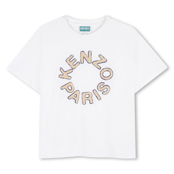 T-shirt bianca con logo per bambino KENZO K61699 117 