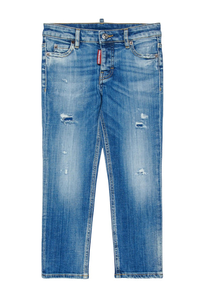 Jeans skinny in denim blu per bambino Dsquared2 DQ03YT DQ01 