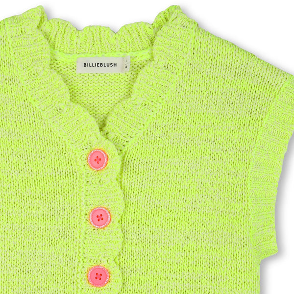 Gilet in maglia giallo fluo per neonata e bambina BILLIEBLUSH U21908 599 