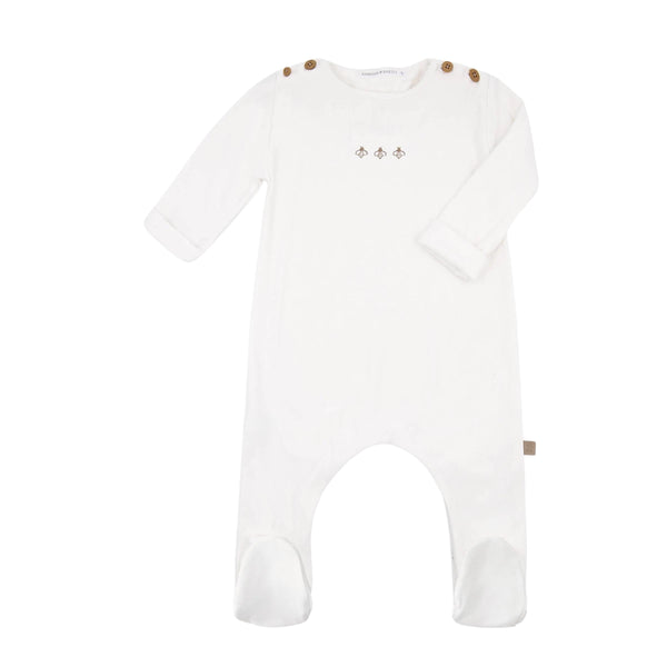 Tutina panna con ricami per neonati Bamboom 892TE00013 PANNA 