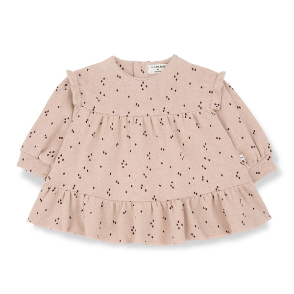 Abito rosa con stampa all over per neonata 1+ more in the family MONIKA NUDE 