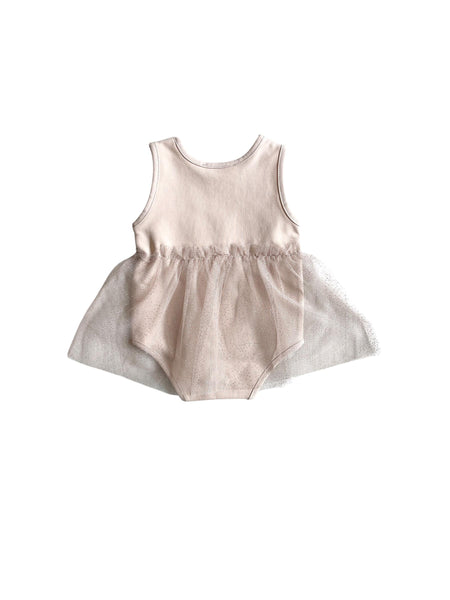 Body ecrù con gonna in tulle per neonata Fiorile 1580 001 