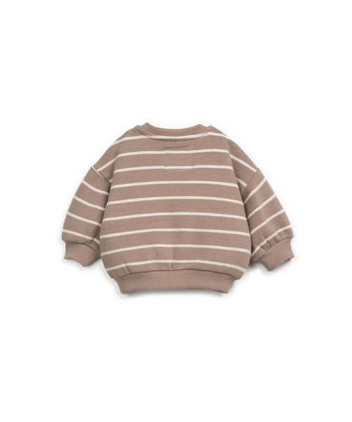 Felpa nocciola a righe panna per neonati Play up 1AR11352 R331N 