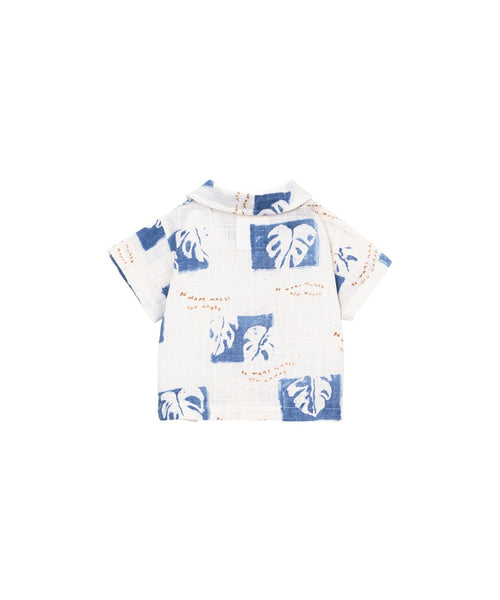 Camicia bianca con stampa all over per neonato Play up 1AS11252 E757N 