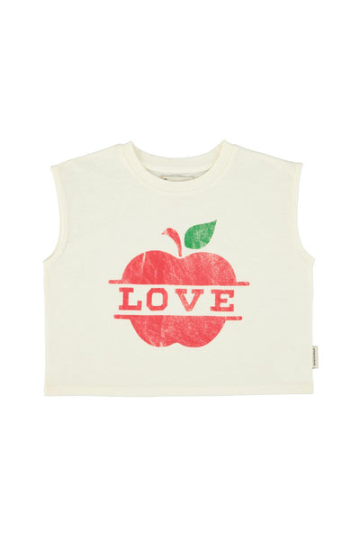 T-shirt panna con stampa per neonati e bambini Piupiuchick SS26.JRS2610 ECRU 