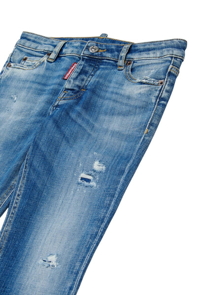 Jeans skinny in denim blu per bambino Dsquared2 DQ03YT DQ01 