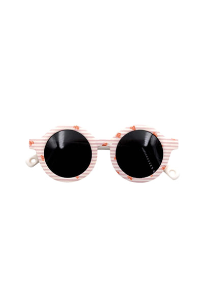 Occhiali da sole righe bianche e rosa con micro fantasia per neonata Bamboom 894 433 