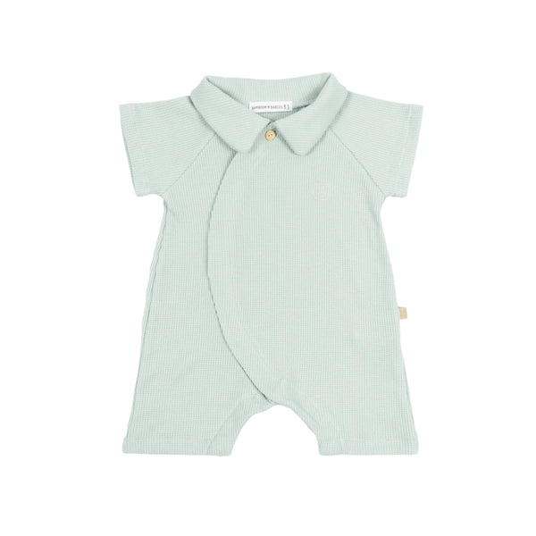 Tutina corta verde acqua per neonati Bamboom 1149TE00072 OCEAN BLU 