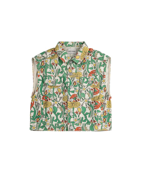 Giubbino in denim smanicato con stampa all over per bambini Bobo Choses B126AC121 UNI 