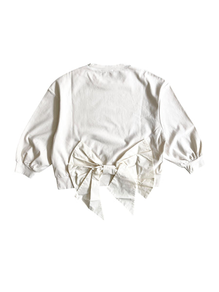 Felpa panna con fiocco per neonata e bambina Fiorile 1319 120 