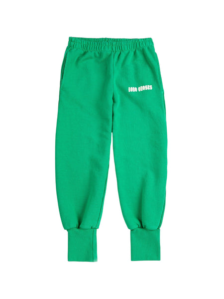 Pantalone in felpa verde con logo per neonati e bambini Bobo Choses B126AC147 UNI 