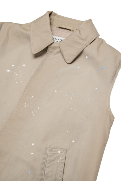 Gilet beige con logo per bambini MM6 Maison Margiela M60929 M6709 