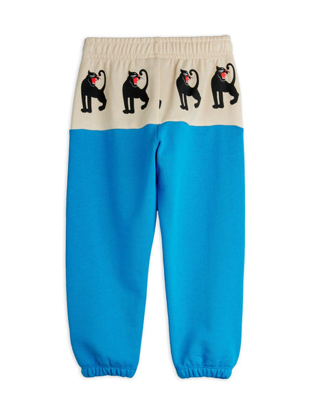 Pantalone bicolore con stampa pantere per neonati  e bambini Mini Rodini 1100034260 BLUE 