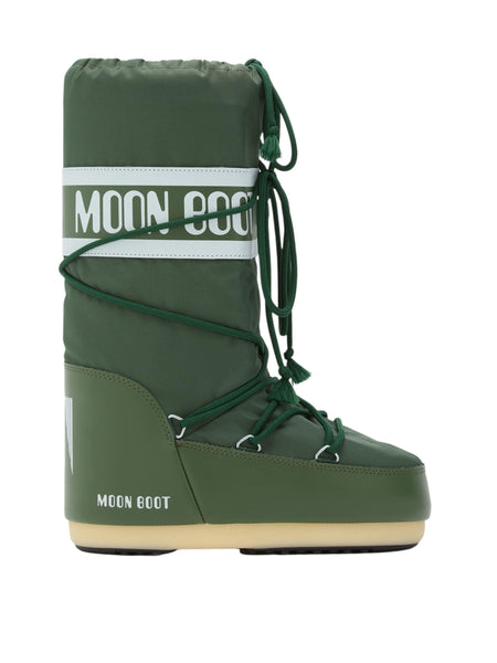 Stivale icon in nylon verde per bambini Moon Boot 80D1400440 G016 