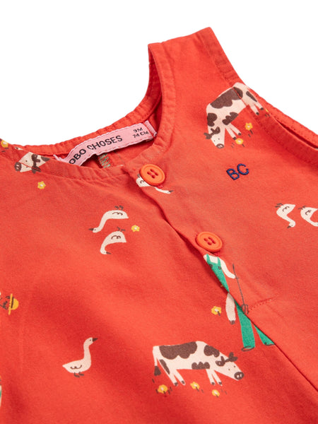 Salopette rossa con stampa all over per neonati Bobo Choses B126AB079 UNI 