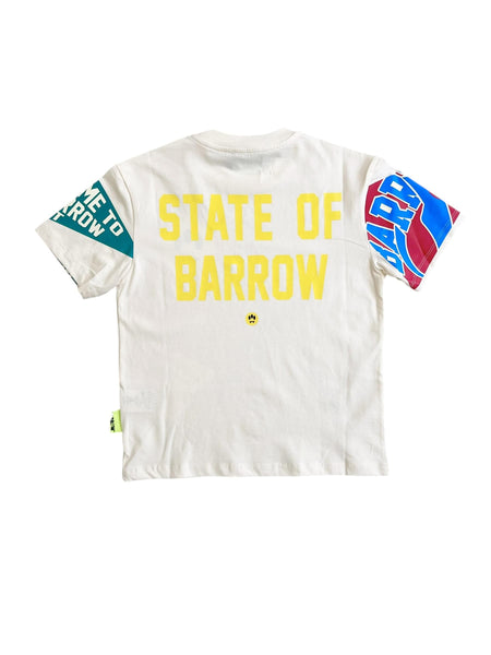 T-shirt panna con stampe per bambino Barrow F5BKJUTH079 013 