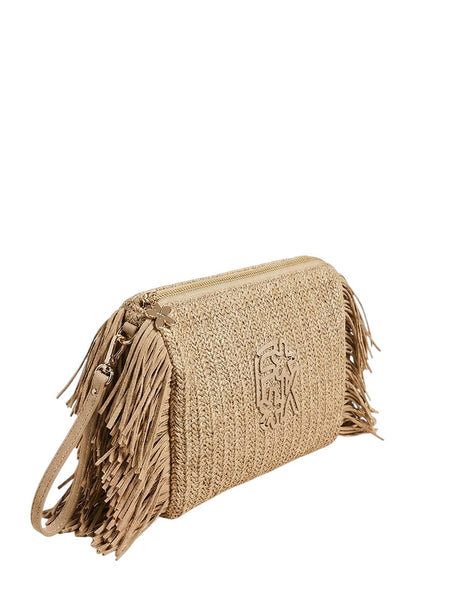 Pochette in paglia beige con logo F**K FA26-SW0050BG BEIGE 