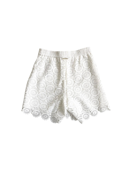 Shorts bianco in pizzo macramé per bambina Twin set 261GJ2Q31 00526 
