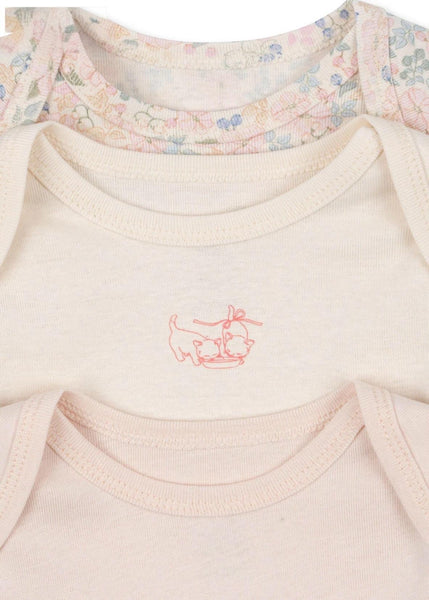 Set 3 body per neonata Konges slojd FA100032 PRATO FIORI 