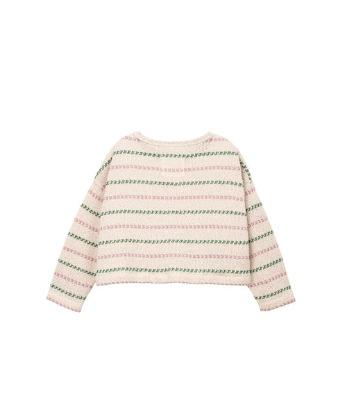 Maglia beige a righe per bambina Play up 4AS11350 R366P 