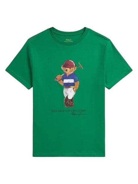 T-shirt verde con stampa per  bambino Ralph Lauren Kids 323A96607001 GREEN 