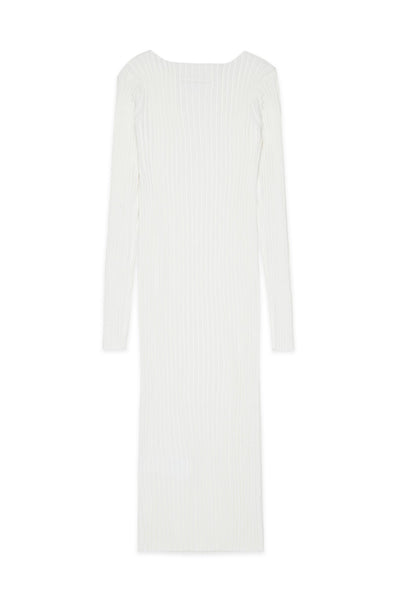 Abito bianco lungo a coste  con logo per bambina MM6 Maison Margiela M60935 M6101 